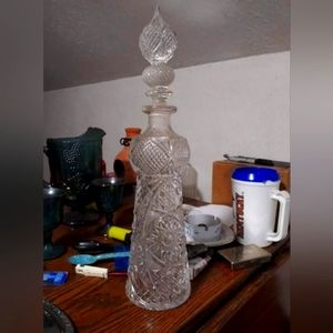 Crystal 18 inch tall genie bottle decanter